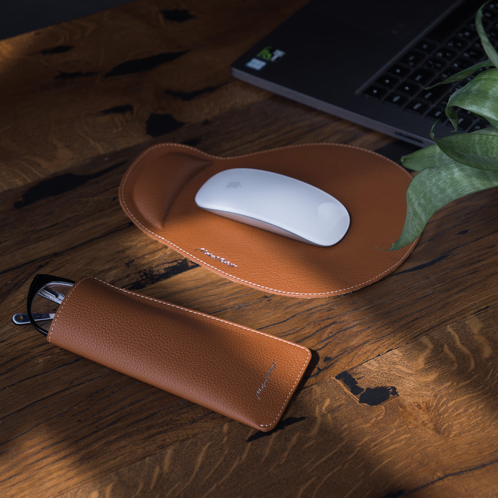 leather mouse pad caramel