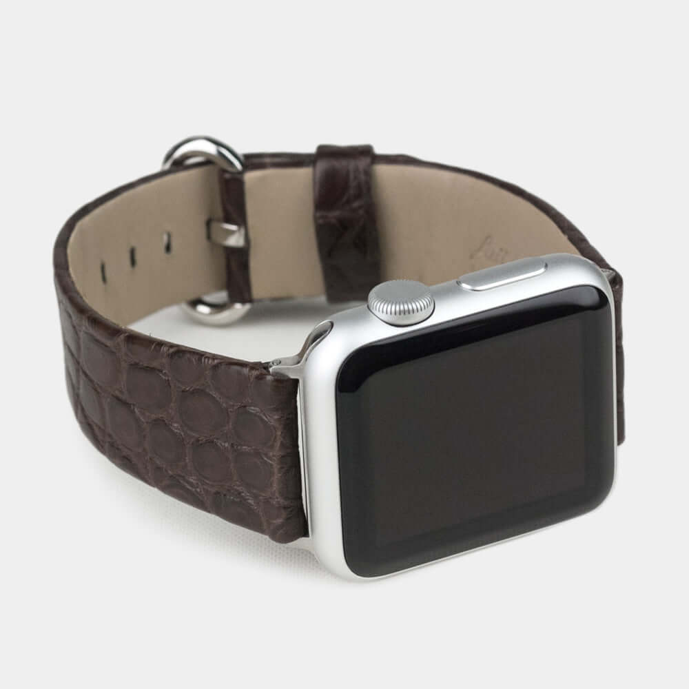 strap apple watch 45 / 46mm alligator chocolate