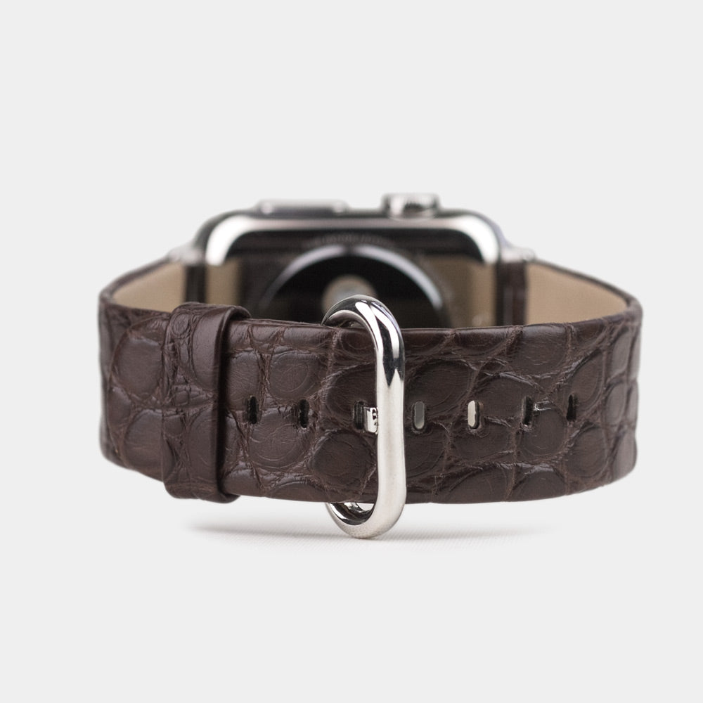 brown crocodile strap apple watch 41 / 42mm
