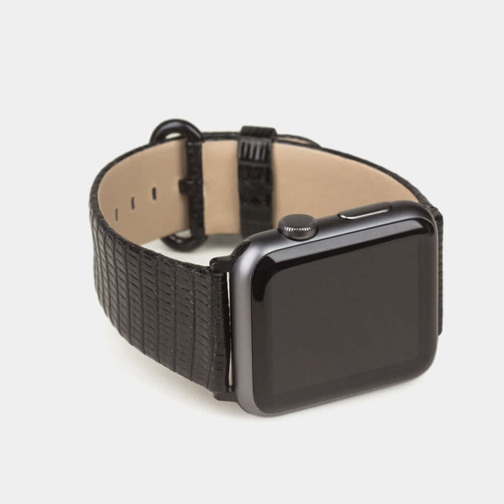 Lizard Strap Apple Watch 45/46mm Black | Marcel Robert - 5