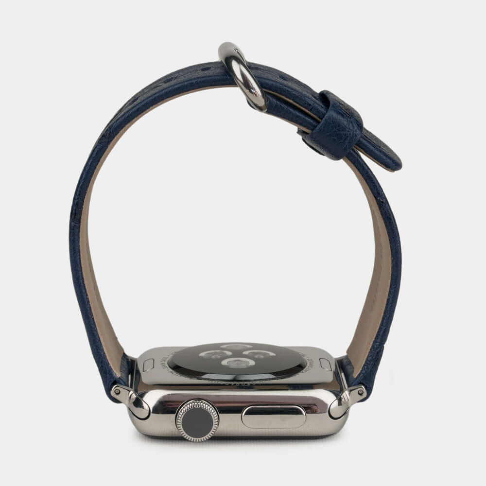 Ostrich Strap Apple Watch 45/46mm Blue | Marcel Robert - 7