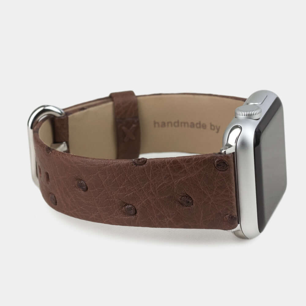 Ostrich Strap Apple Watch 45/46mm Brown | Marcel Robert - 1