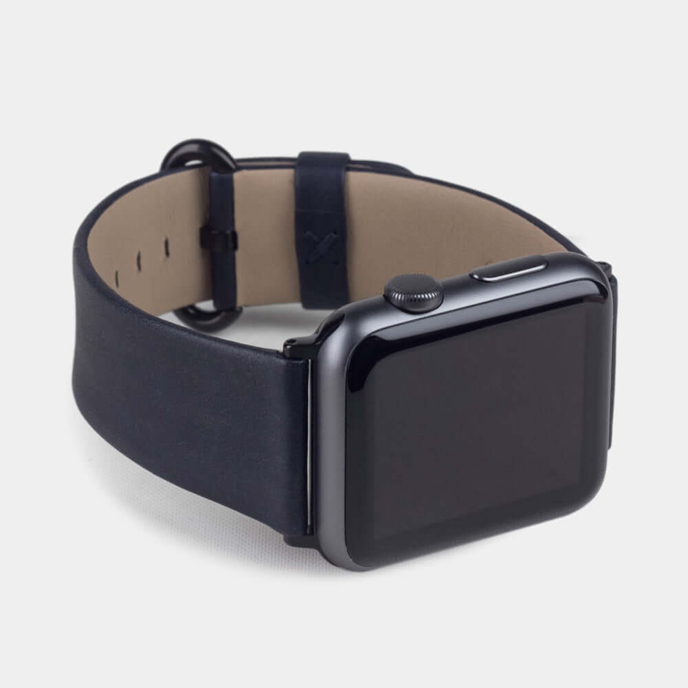 Leather Strap Apple Watch 45/46mm Night Blue | Marcel Robert - 6