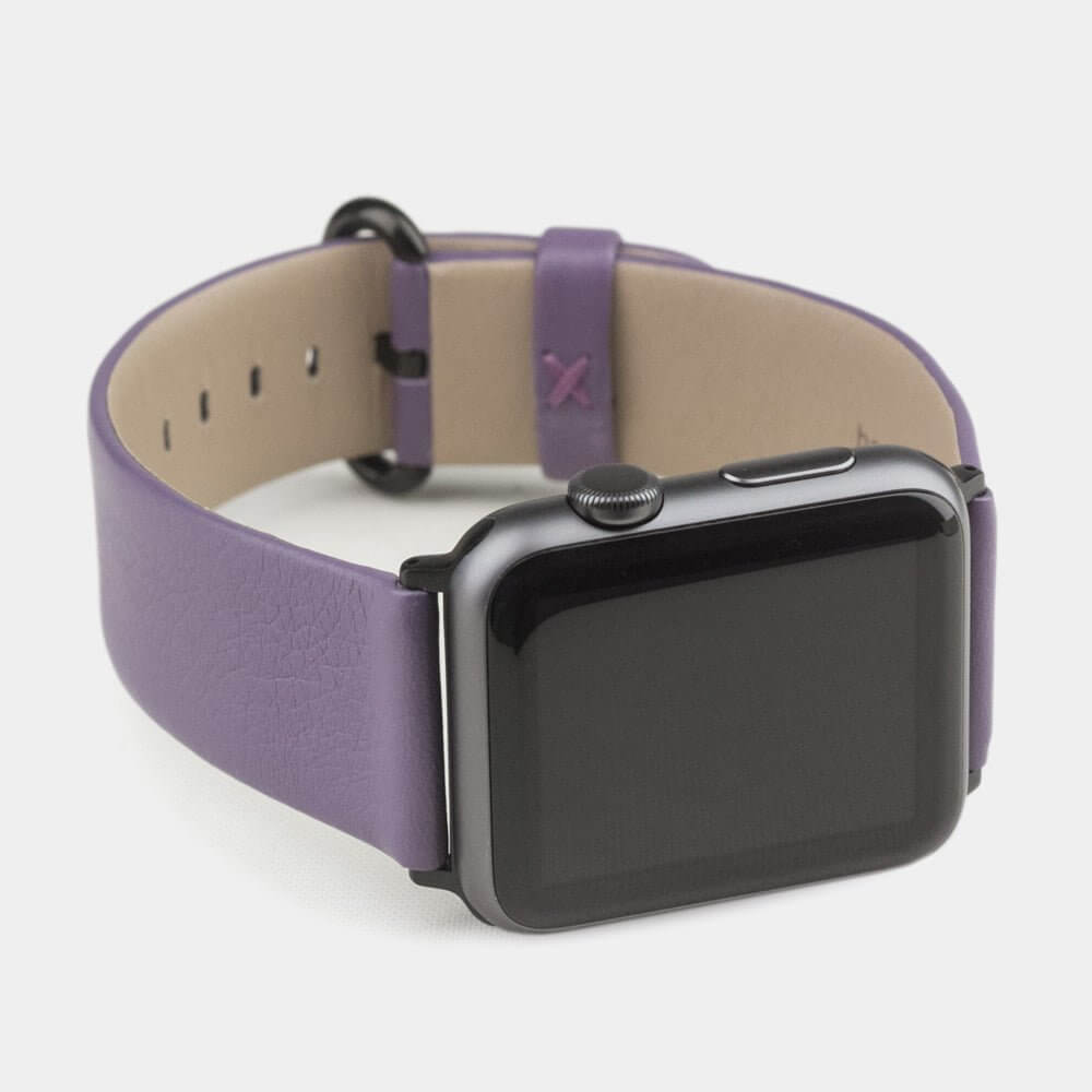 Calfskin Strap Apple Watch 45/46mm Violet | Marcel Robert - 8