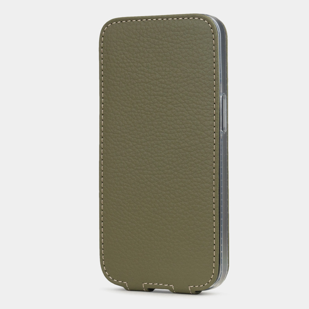 iPhone 16e Green Calfskin Case – MagSafe Flip