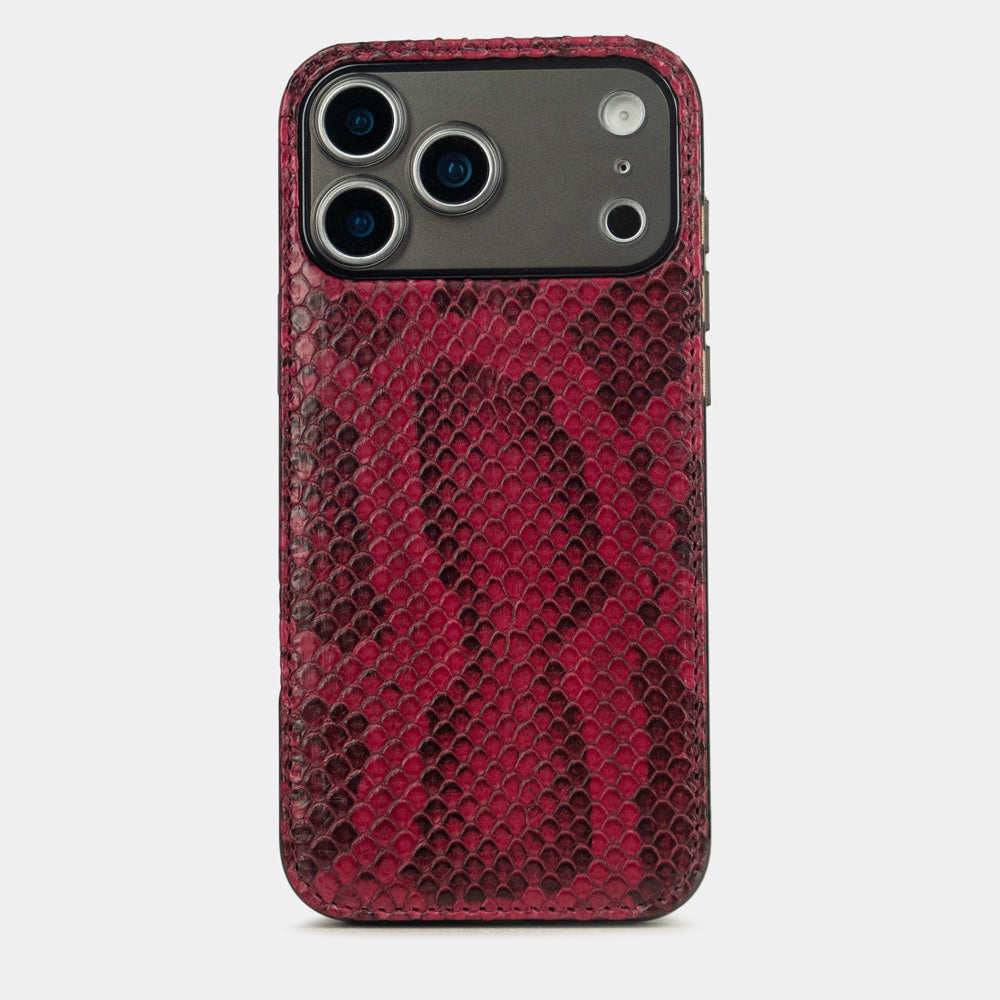 Cover case iPhone 17 Pro python bordeaux