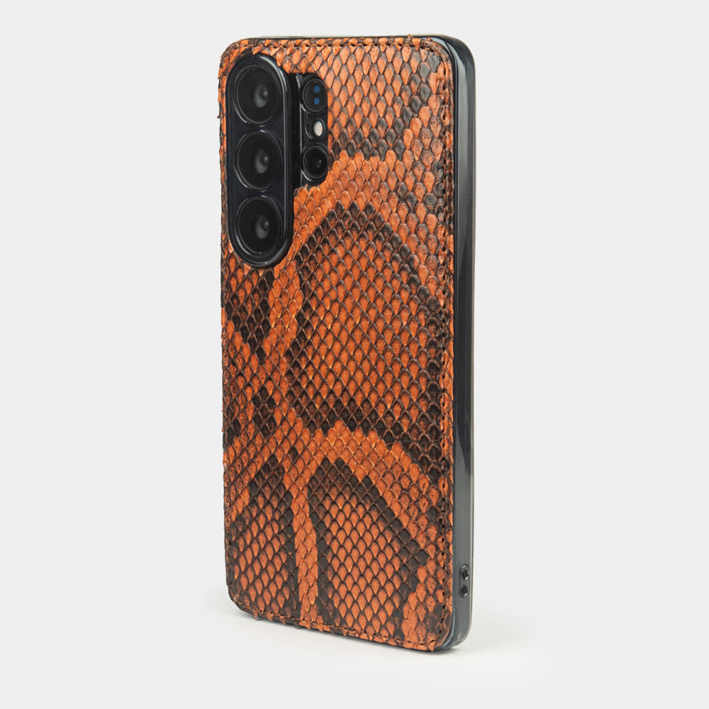 Gold Python Cover Case Samsung S26 Ultra –  view from camera side and how the lenses are efficiently protected