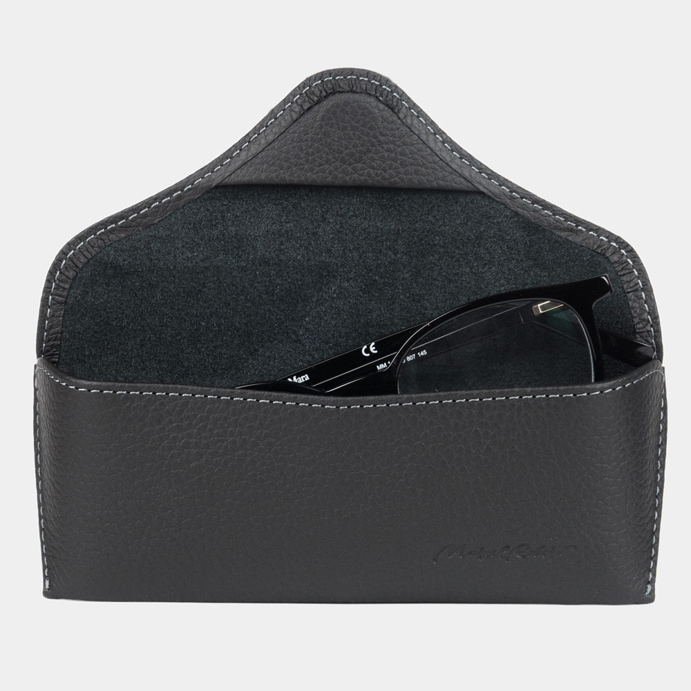 Casual Glasses Case in Premium Black Leather | Marcel Robert - 2