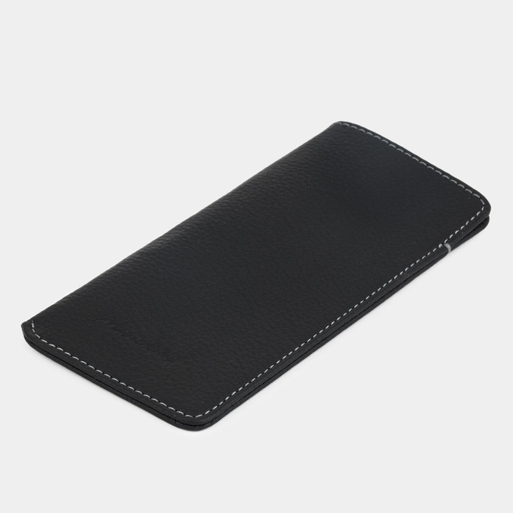 Black Leather Glasses Pouch fits in Pocket | Marcel Robert - 3