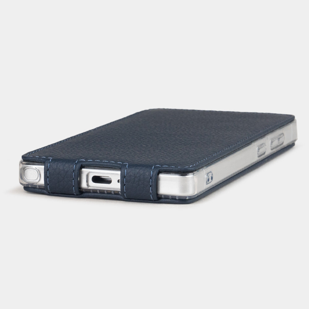 blue leather flip case Samsung S25 Ultra slim with open charging port