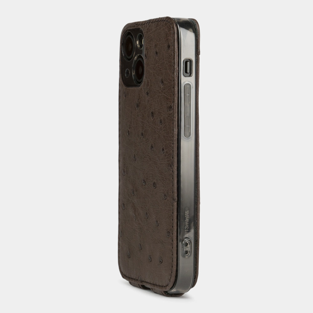 Ostrich Leather Case iPhone 13 Pro Max Brown | Marcel Robert - 12