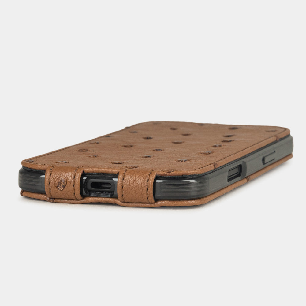 iPhone 17 Air Ostrich Flip Case – MagSafe
