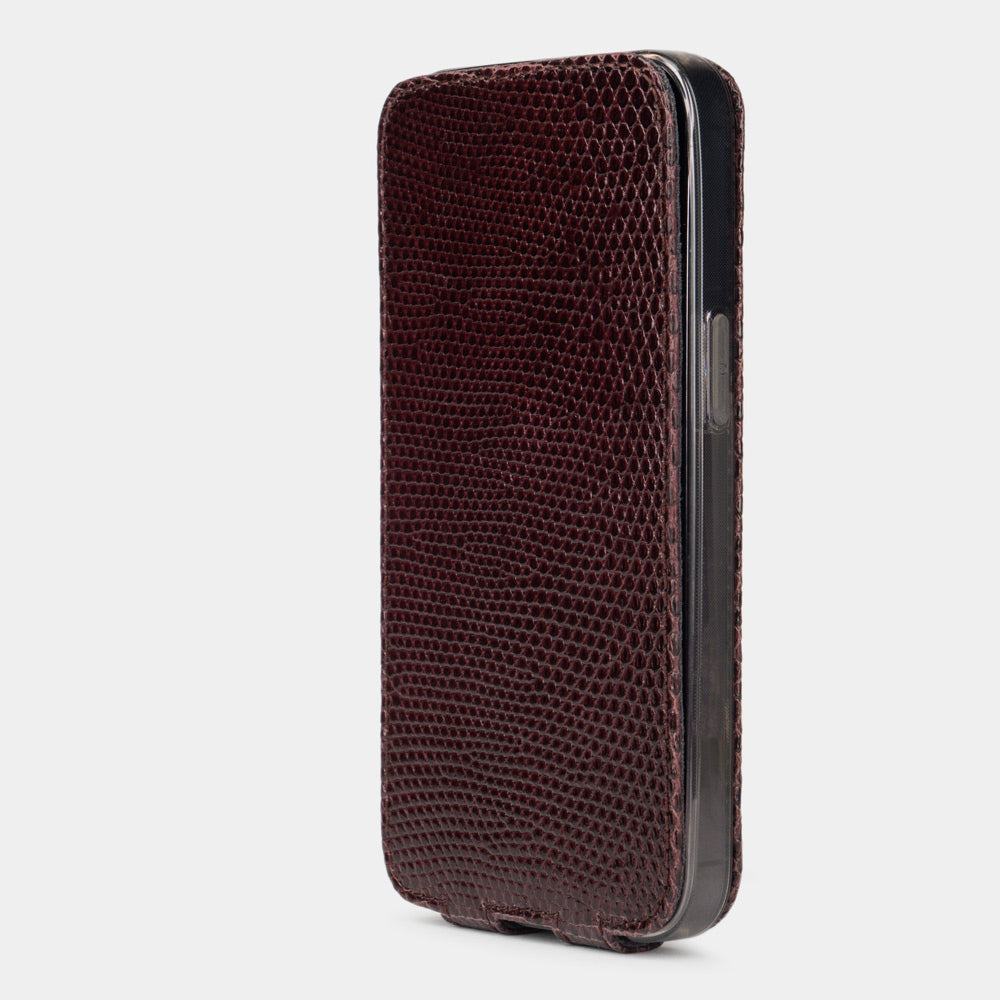 case iPhone 13 pro lizard bordeaux