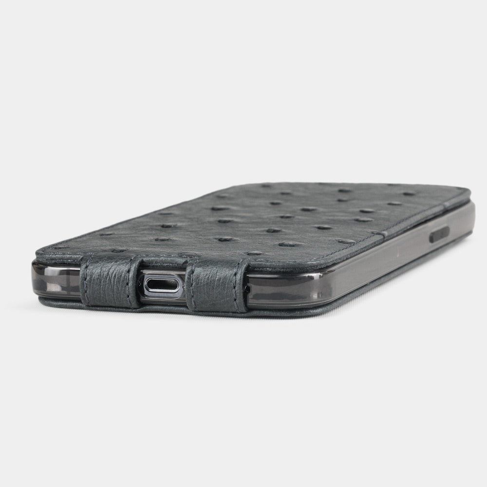 Ostrich Leather Case iPhone 12 Pro Max Grey | Marcel Robert - 4