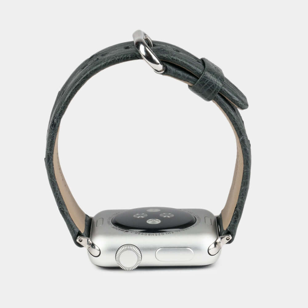 Ostrich Strap Apple Watch 45/46mm Grey | Marcel Robert - 3