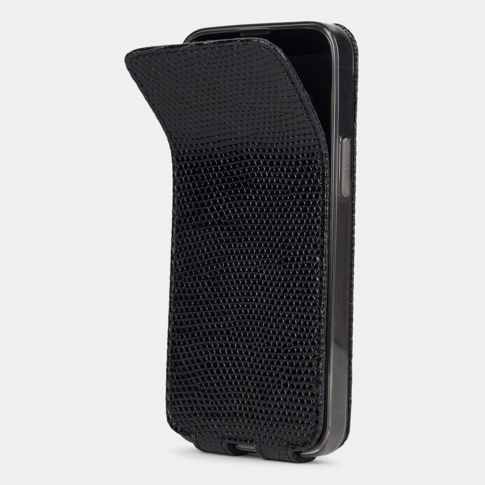 iPhone 13 mini Flip Case – Black Lizard MagSafe