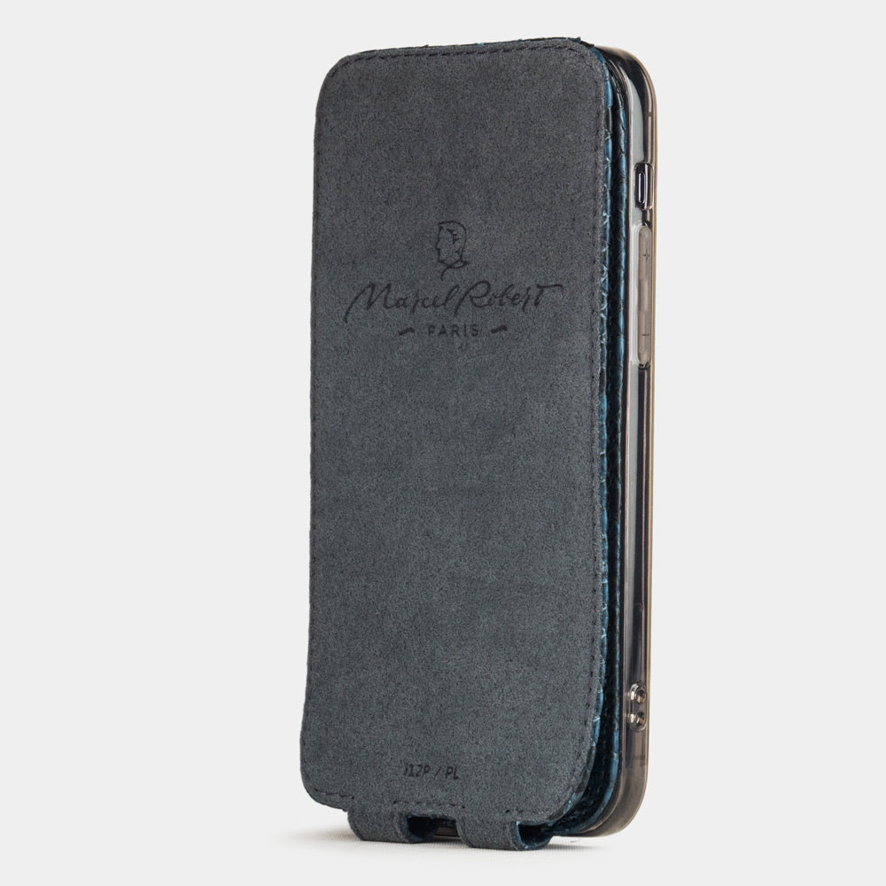 Python Leather iPhone 12 Pro Max Flip Case with Magnetic Cover