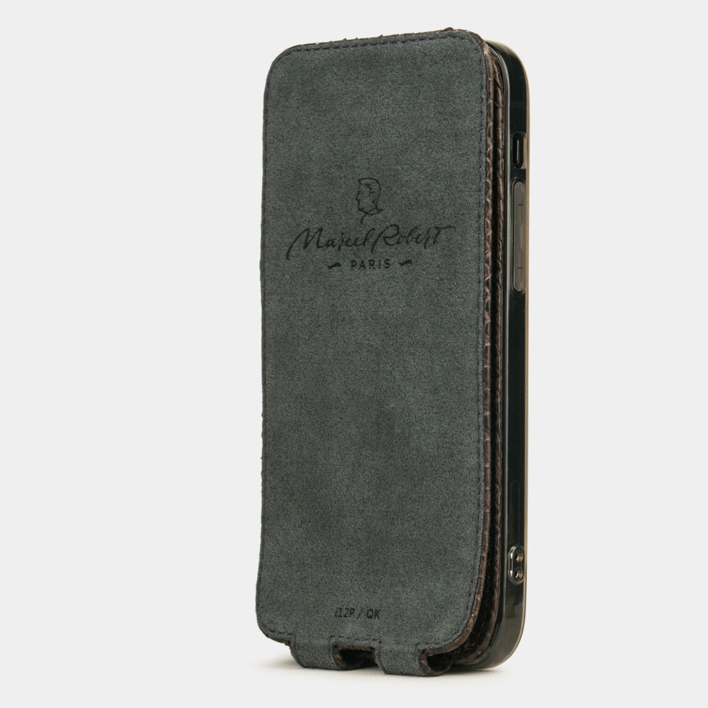 Python Leather iPhone 12 Pro Max Flip Case with Magnetic Cover