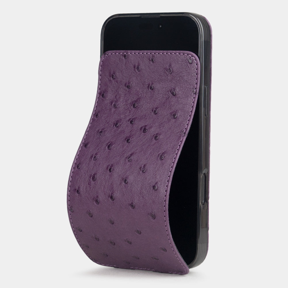 flip case iphone 17 Pro Max genuine ostrich leather purple | main image