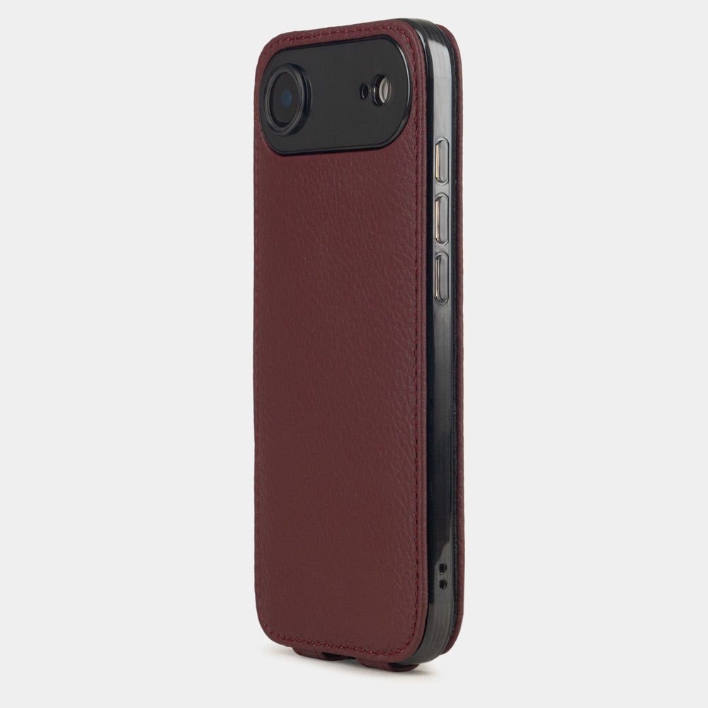 bordeaux premium leather case iPhone 17 Air – view highlighting the camera protection system