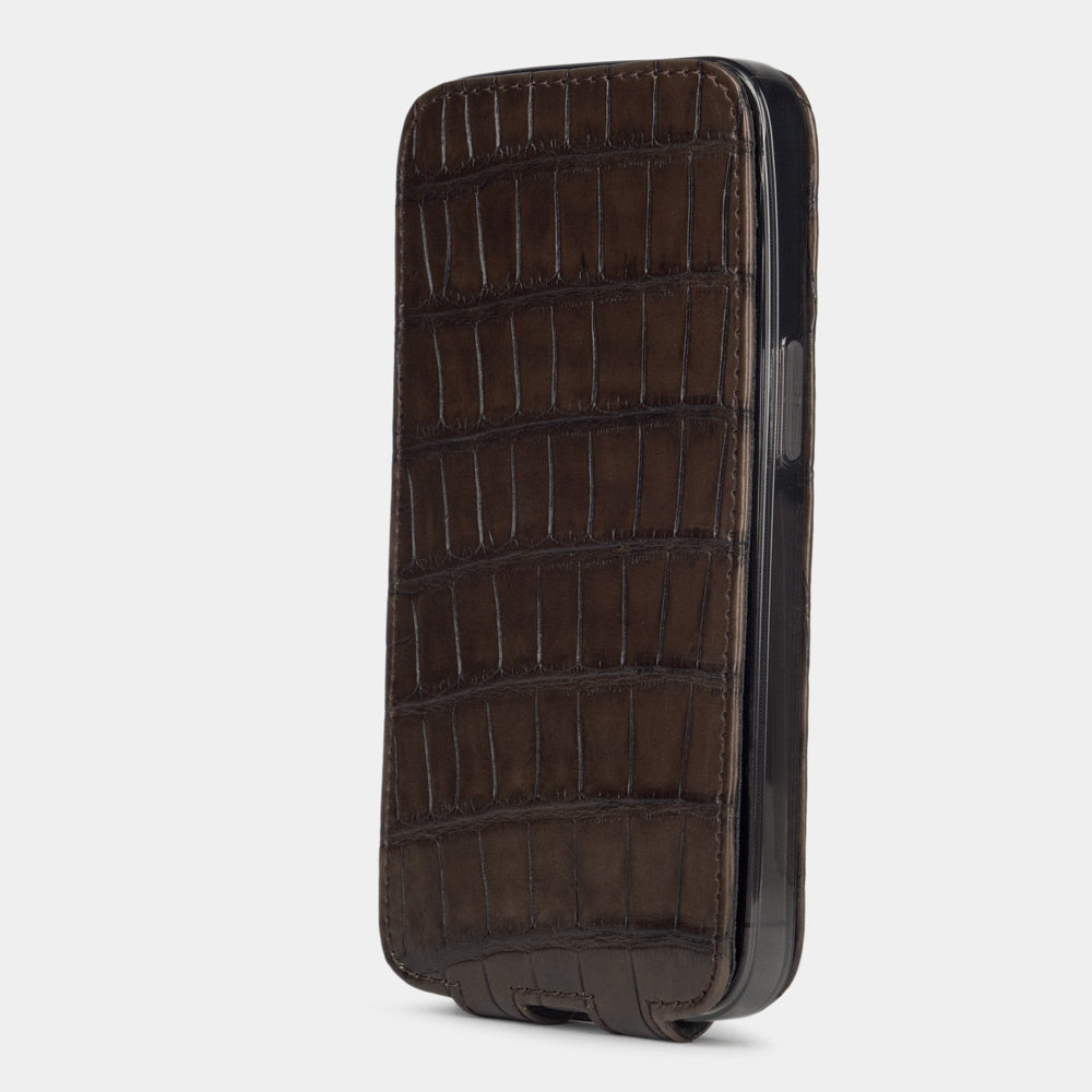 Alligator Flip Case iPhone 13 Pro Brown | Marcel Robert - 2