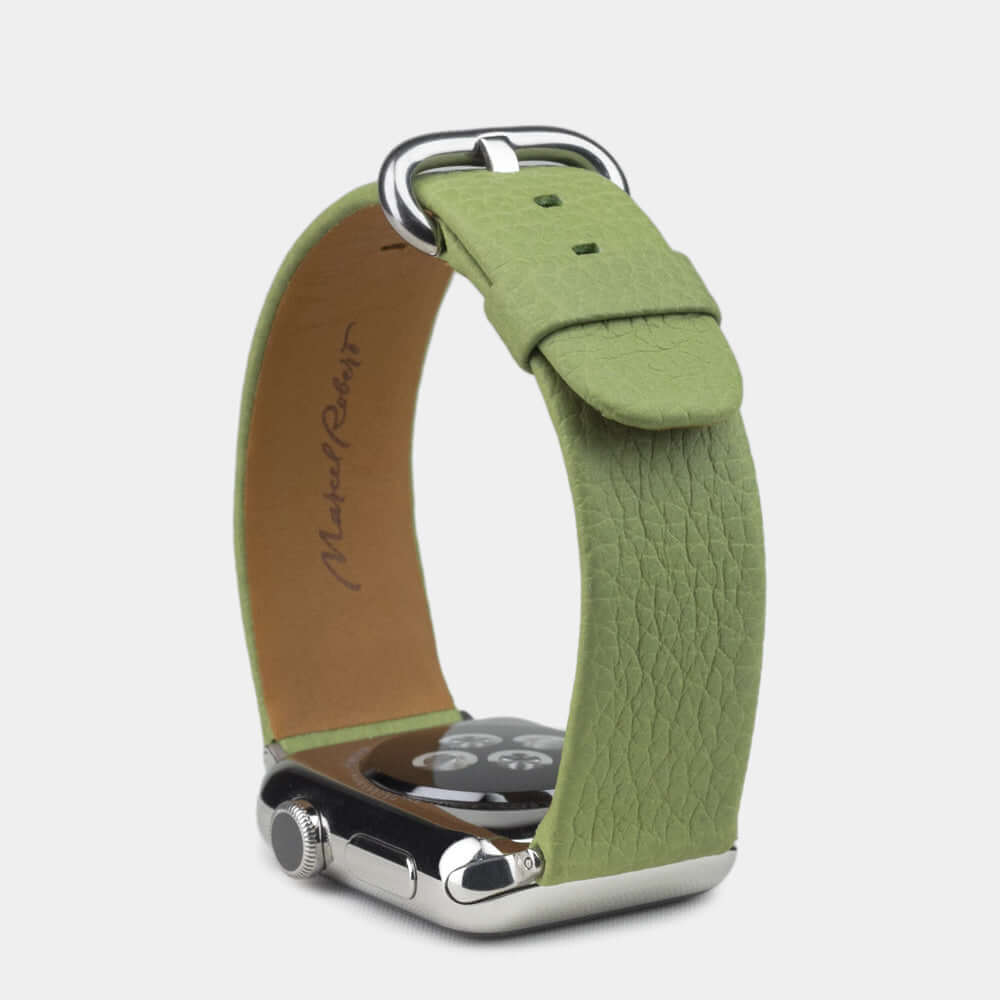 Leather Strap Apple Watch 45/46mm Olive | Marcel Robert - 2