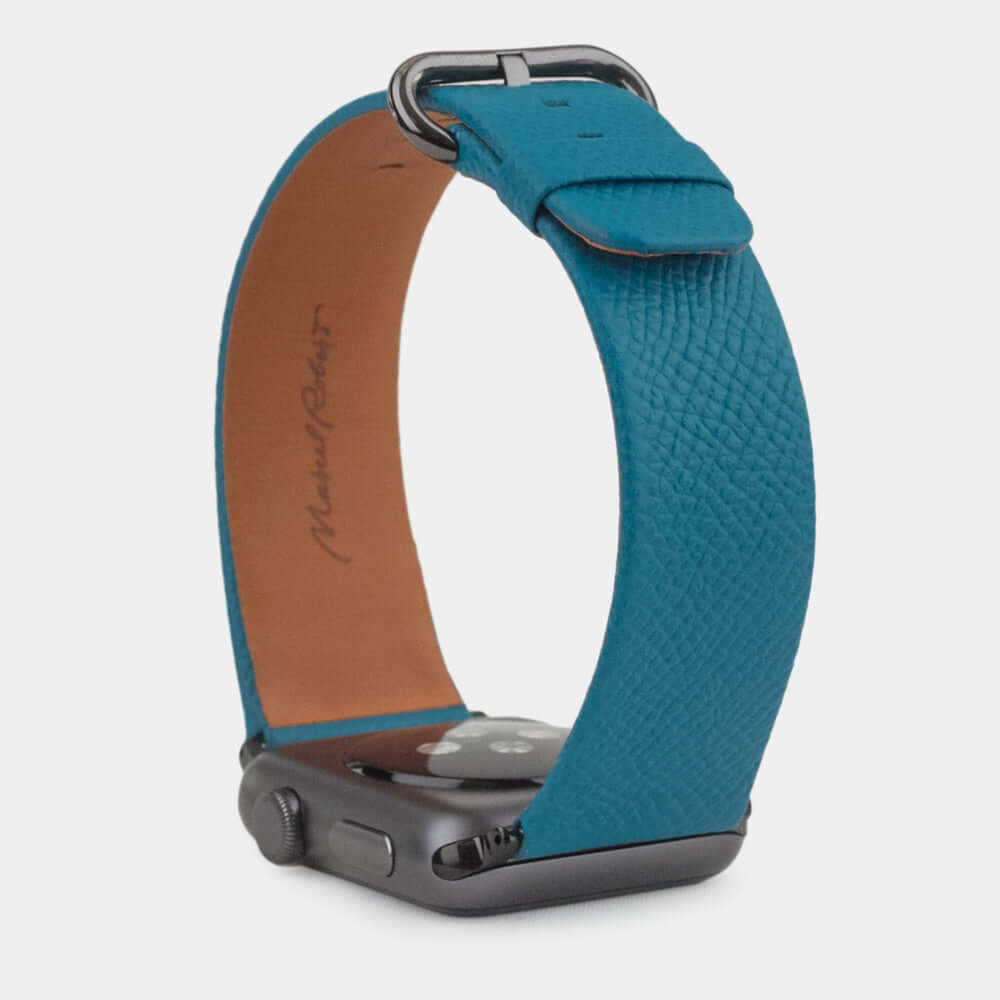 Leather Strap Apple Watch 45/46mm Aquamarine | Marcel Robert - 3