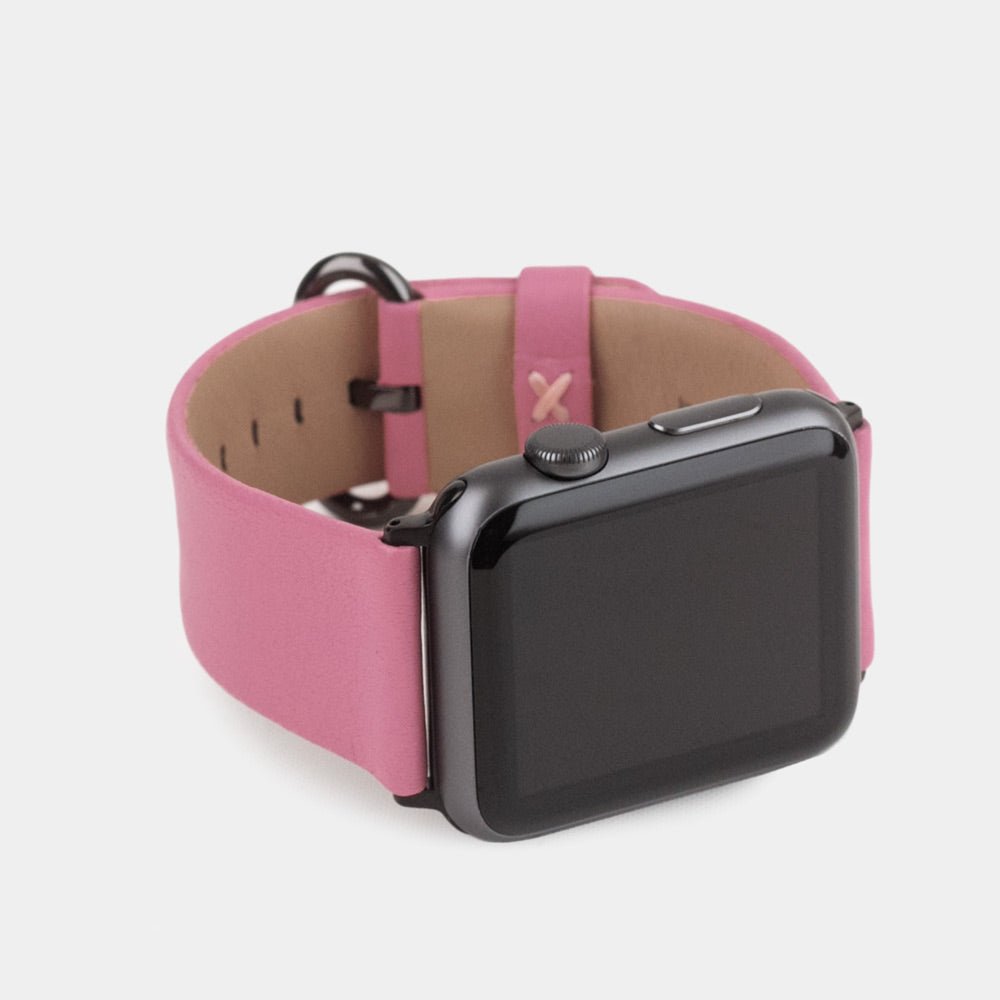Premium Leather Strap Apple Watch 45/46mm Pink | Marcel Robert - 5