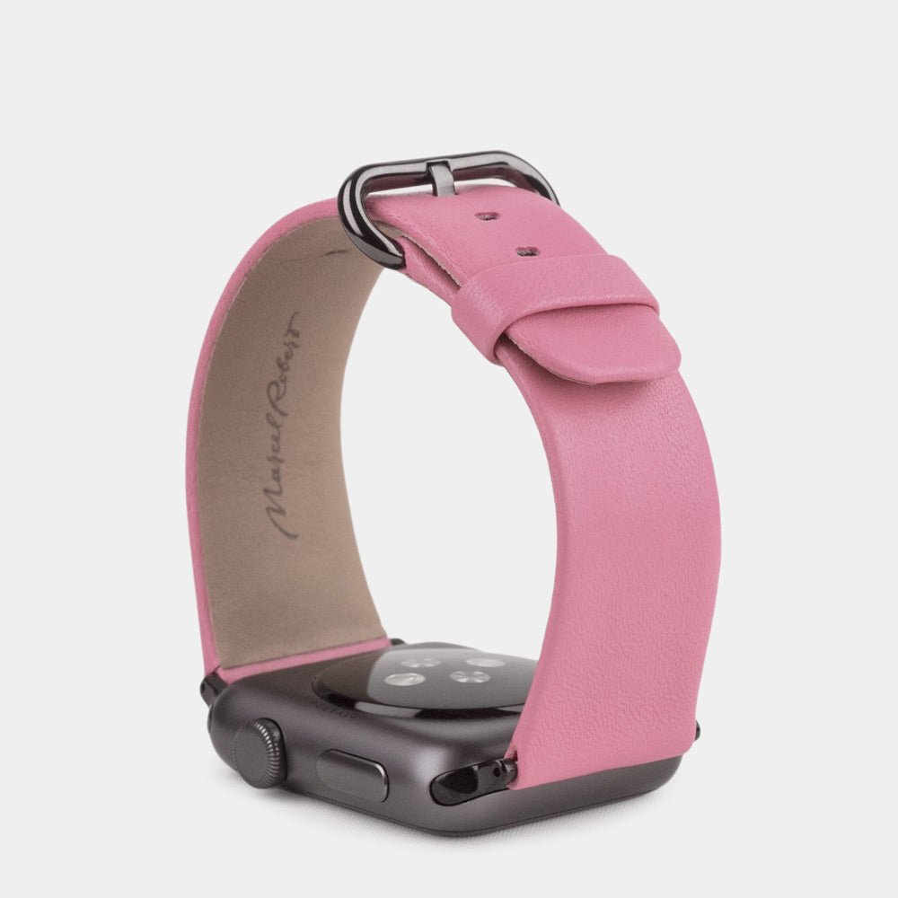 Premium Leather Strap Apple Watch 45/46mm Pink | Marcel Robert - 4