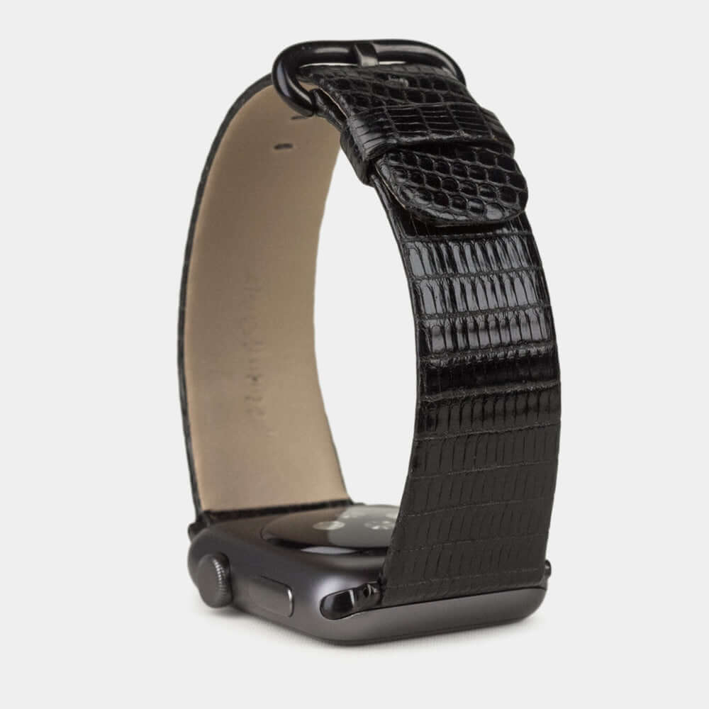 Lizard Strap Apple Watch 45/46mm Black | Marcel Robert - 10