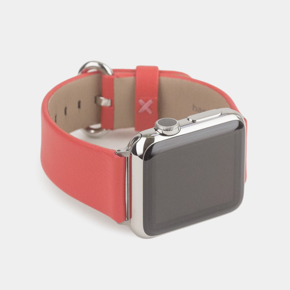 Calfskin Strap Apple Watch 38/40mm Red Coral | Marcel Robert - 2