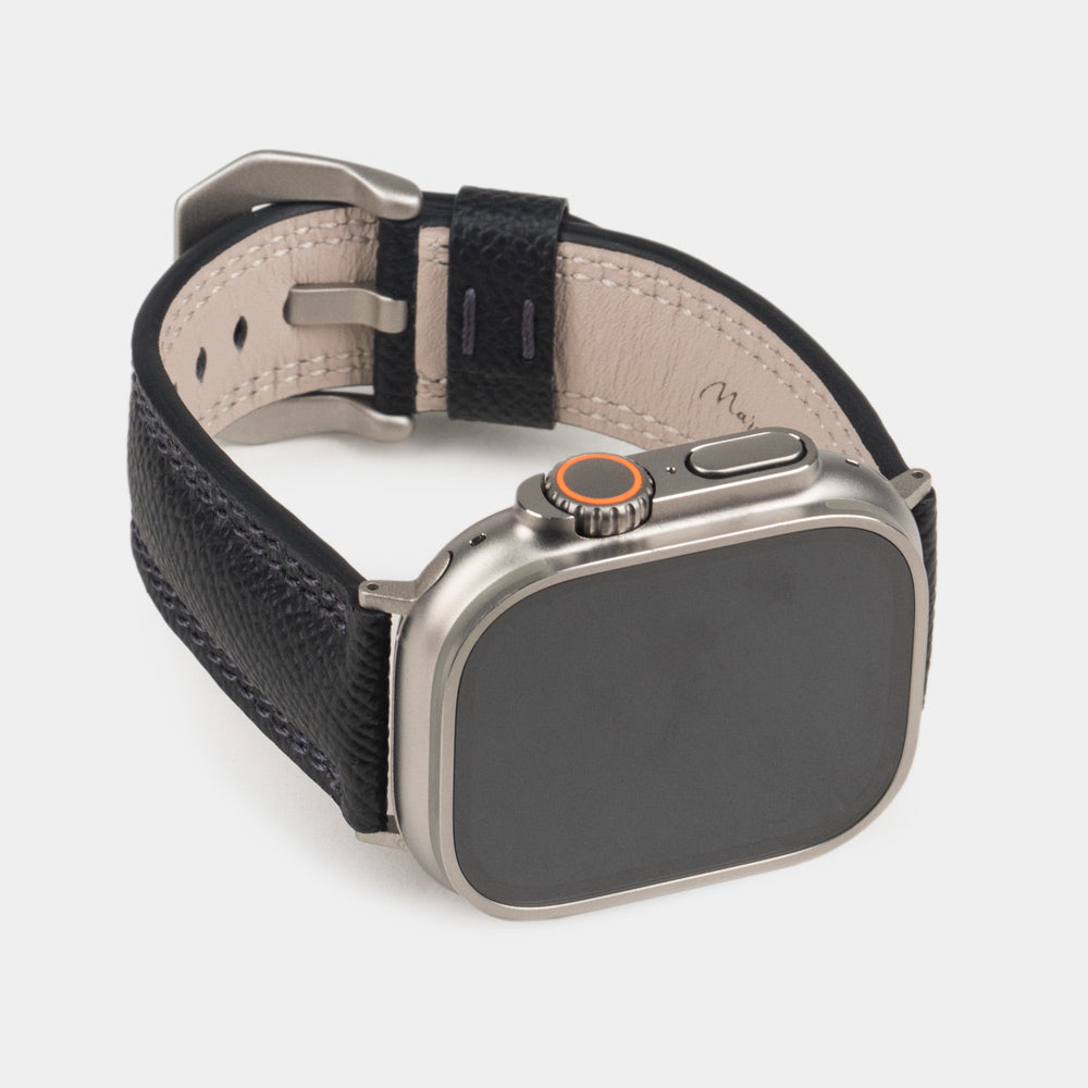 Leather Strap Apple Watch Ultra 49mm Black | Marcel Robert - 1