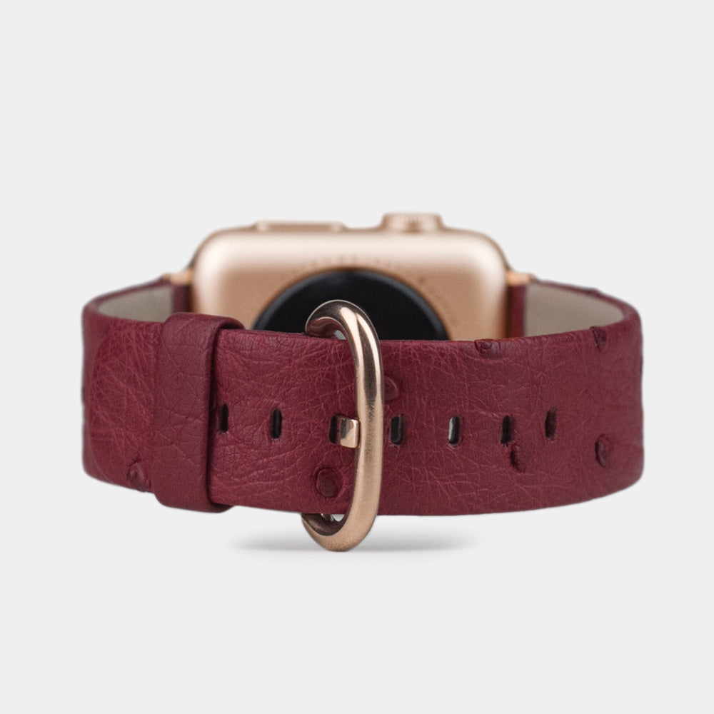Ostrich Strap Apple Watch 45/46mm Fuchsia | Marcel Robert - 0