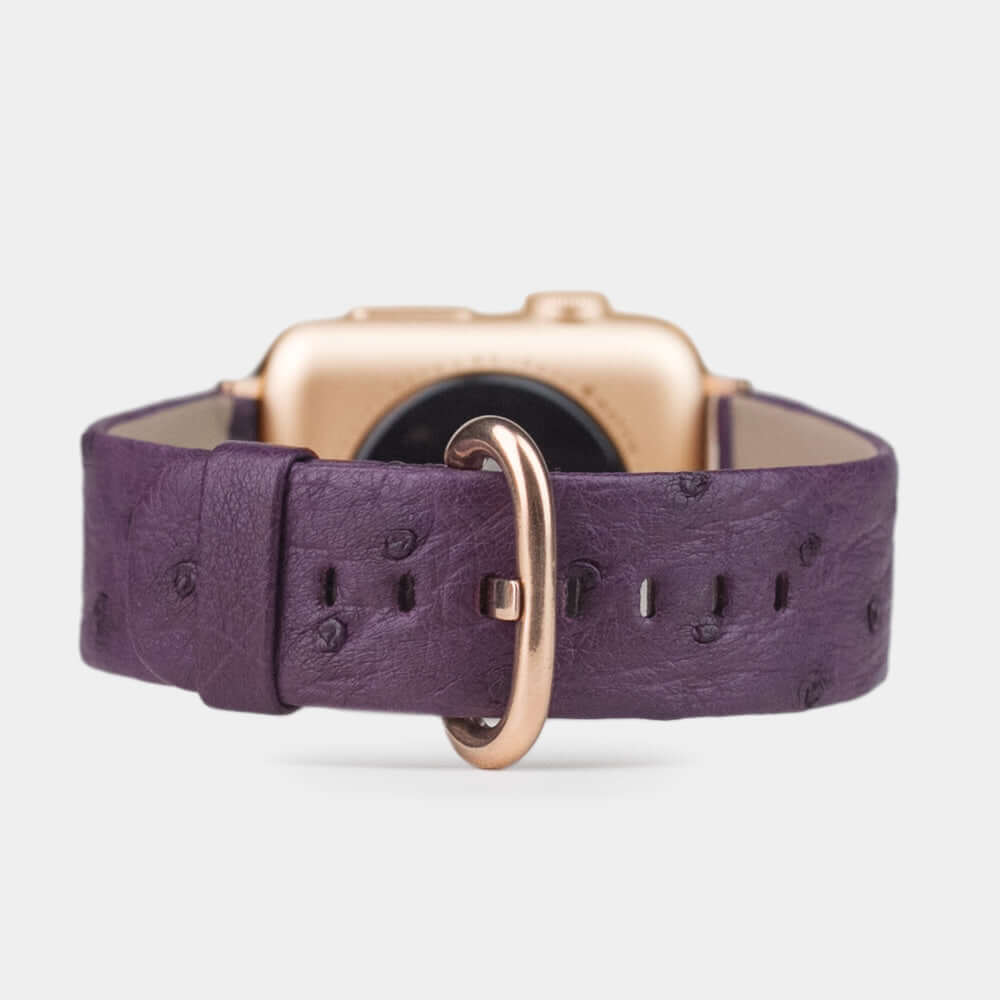 Ostrich Leather Strap Apple Watch 45/46mm Purple | Marcel Robert - 10