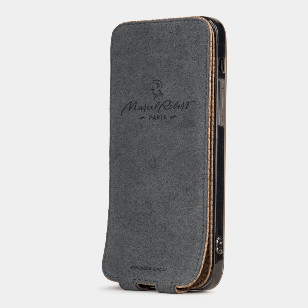 Lizard Leather Case iPhone 12 mini Beige | Marcel Robert - 5