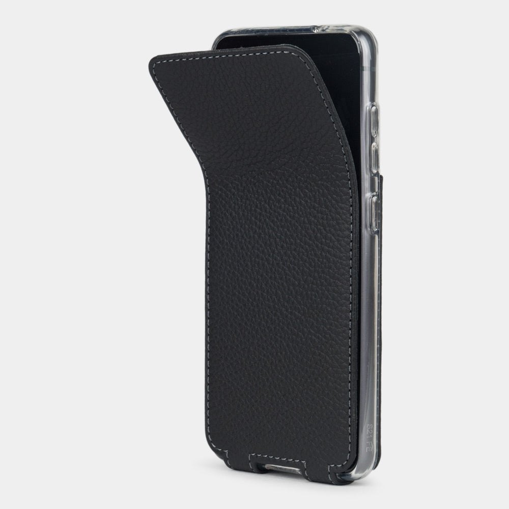Leather Flip Case Galaxy S21 FE Black | Marcel Robert - 1