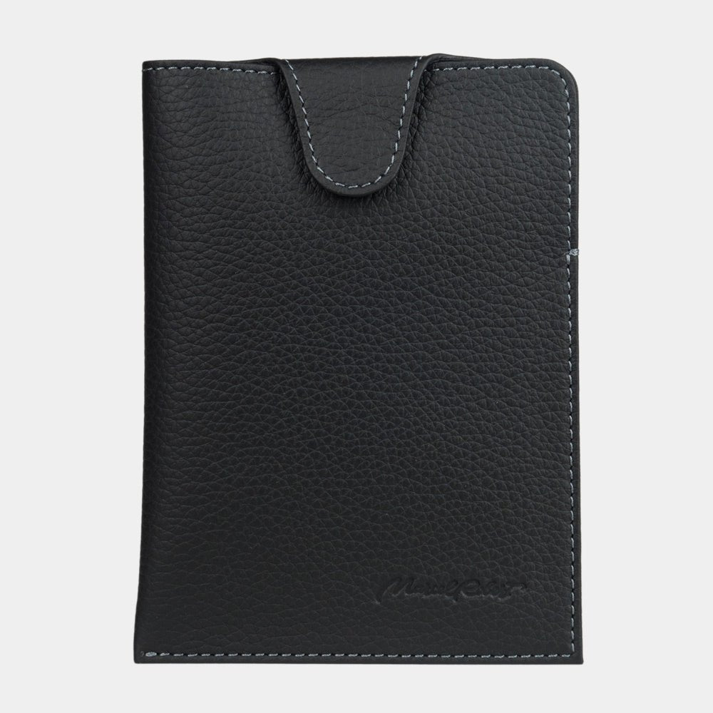 Black Leather Passport Pocket model "London" | Marcel Robert - 0