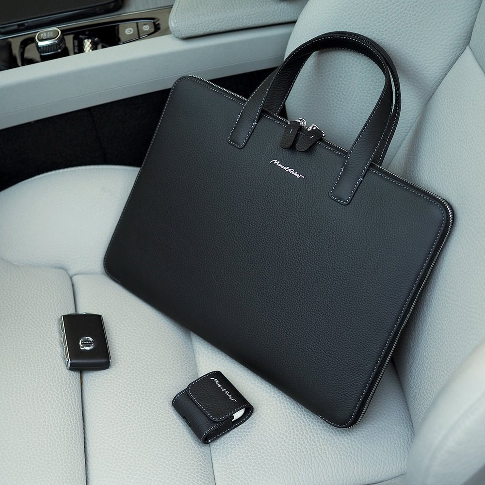 Premium Black Leather Laptop Bag 14'' Bocage | Marcel Robert - 6
