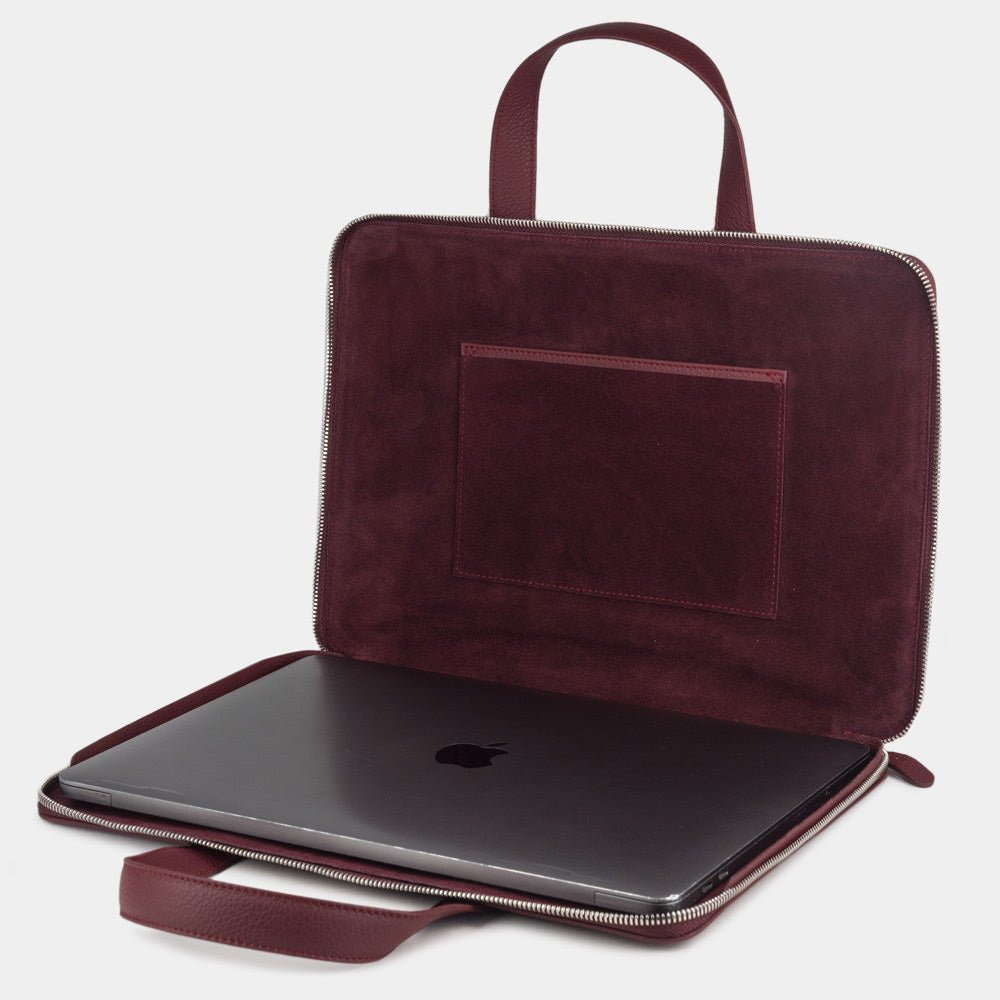 Dark Red Leather Notebook Bag 14'' Pockets | Marcel Robert - 3
