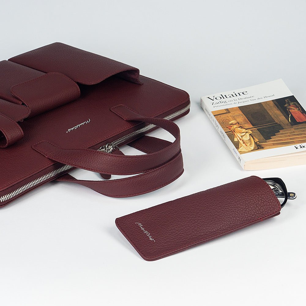 Dark Red Leather Notebook Bag 14'' Pockets | Marcel Robert - 5