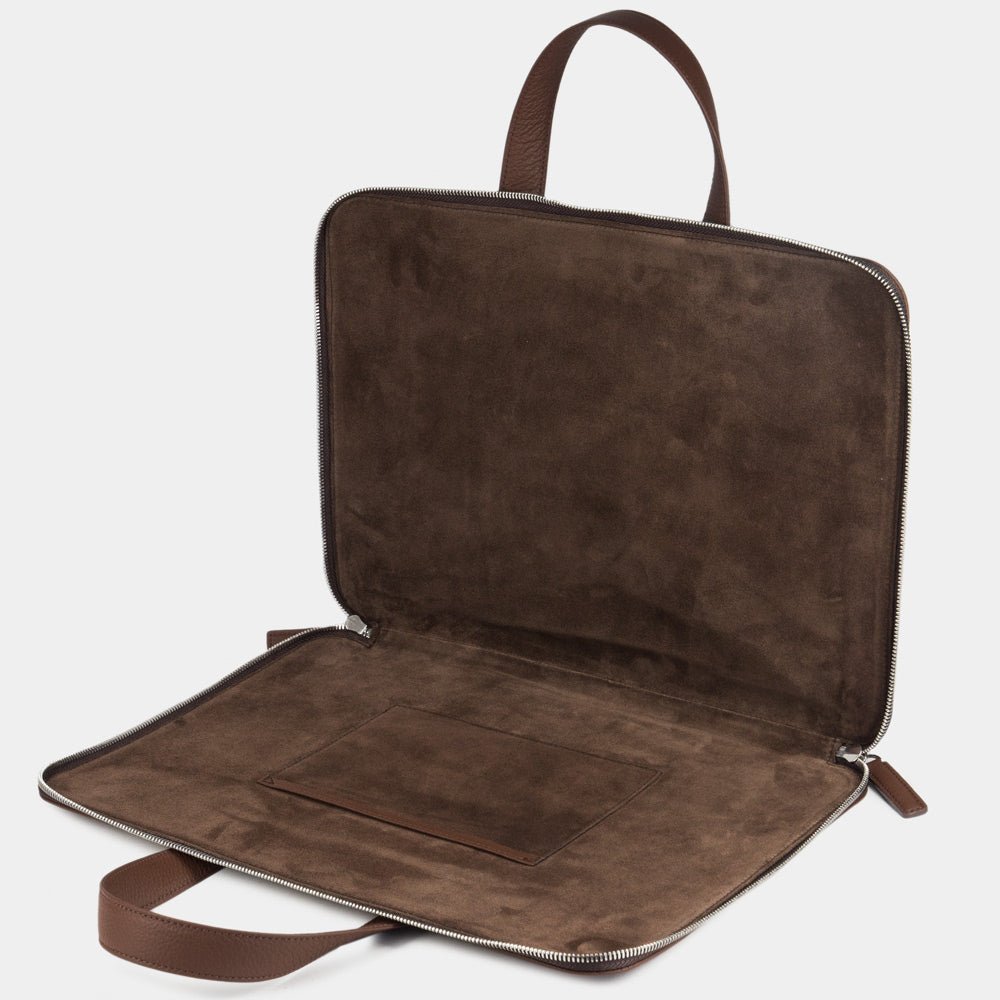 Brown Leather Notebook Bag 17'' with Pockets | Marcel Robert - 2