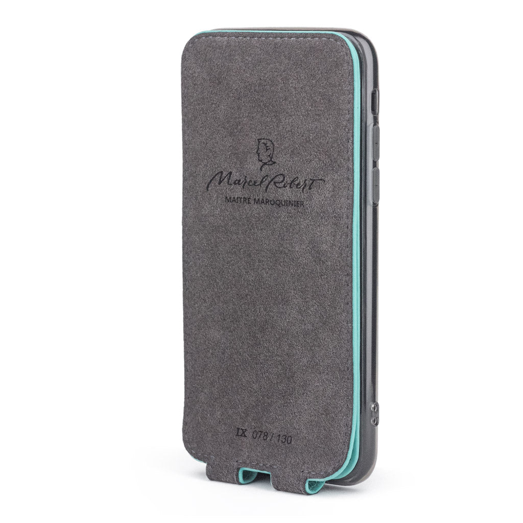 Premium Leather Case iPhone X/XS Blue Tiffany | Marcel Robert - 3