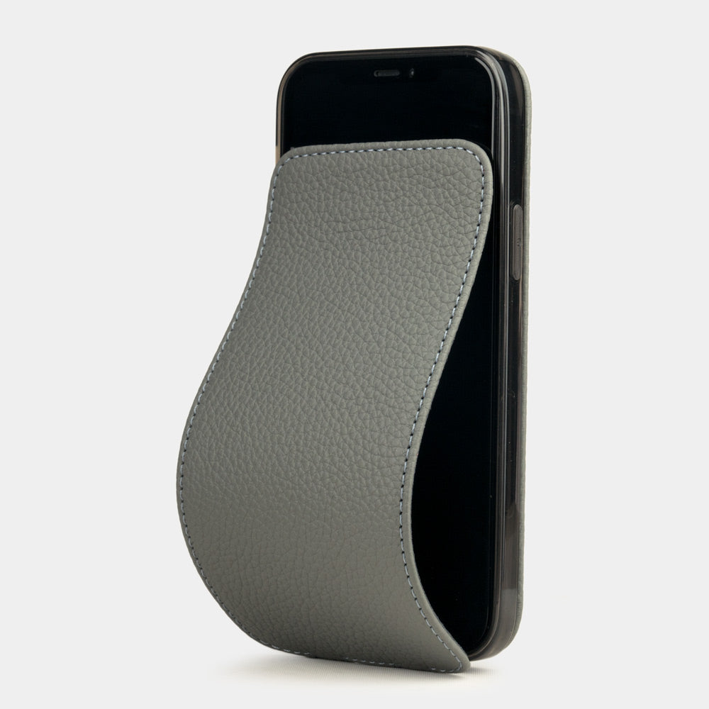 Premium Leather Case iPhone 12 Pro Grey | Marcel Robert - 0