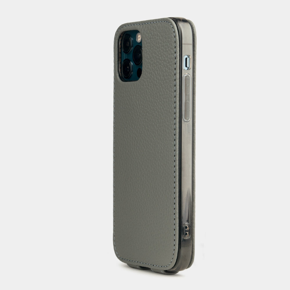 Premium Leather Case iPhone 12 Pro Grey | Marcel Robert - 2