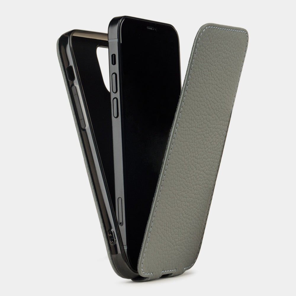 Premium Leather Case iPhone 12 Pro Grey | Marcel Robert - 4