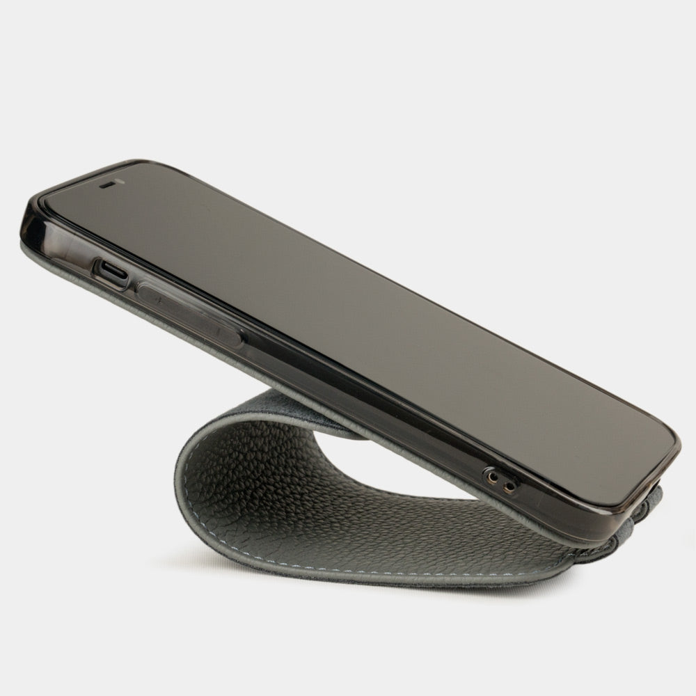 Premium Leather Case iPhone 12 Pro Grey | Marcel Robert - 5