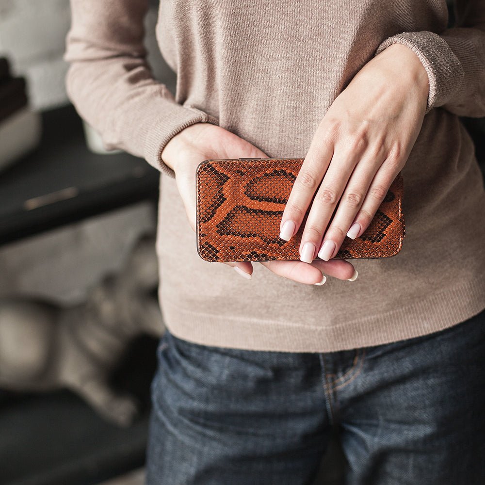 Leather Case iPhone XR Python Leather Gold | Marcel Robert - 2