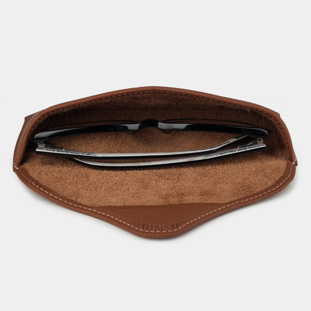 Luxury gold leather hard sunglasses case with rigid protective construction