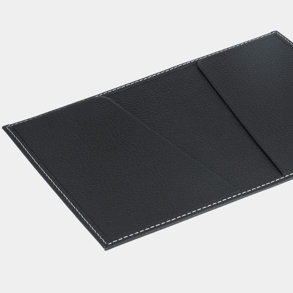 Leather Passport Cover Milano Black