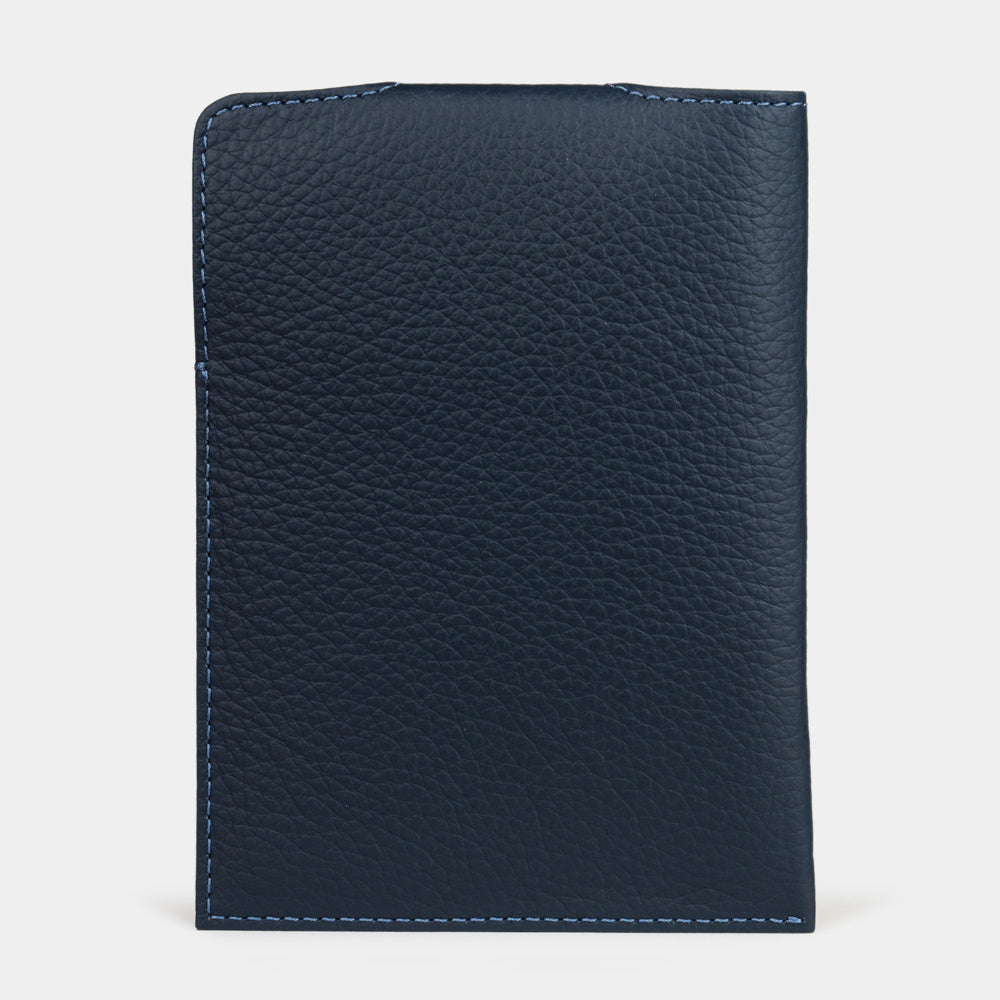 Leather Passport Holder London Blue